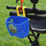 Maxbell Plastic Children's Bicycle Basket Waterproof for Kids Tricycles Scooter Dark Blue