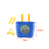 Maxbell Plastic Children's Bicycle Basket Waterproof for Kids Tricycles Scooter Dark Blue