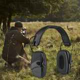 Maxbell Ear Muffs Folding Hearing Protection for Construction Mowing Team Activities Black