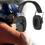 Maxbell Ear Muffs Folding Hearing Protection for Construction Mowing Team Activities Black