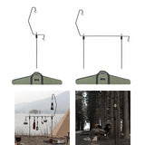 Maxbell Picnic Folding Lamp Pole with Stake Lantern Pole Iron Hanger Multifunctional 3 Pieces