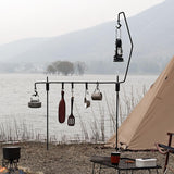 Maxbell Picnic Folding Lamp Pole with Stake Lantern Pole Iron Hanger Multifunctional 5 Pieces