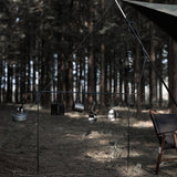Maxbell Picnic Folding Lamp Pole with Stake Lantern Pole Iron Hanger Multifunctional 5 Pieces