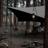 Maxbell Picnic Folding Lamp Pole with Stake Lantern Pole Iron Hanger Multifunctional 5 Pieces
