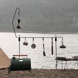 Maxbell Picnic Folding Lamp Pole with Stake Lantern Pole Iron Hanger Multifunctional 5 Pieces