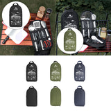 Maxbell Camping Utensils Storage Bag Elastic Straps for Cutlery Set Travel with Pattern Black
