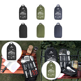 Maxbell Camping Utensils Storage Bag Elastic Straps for Cutlery Set Travel with Pattern Black