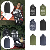 Maxbell Camping Utensils Storage Bag Elastic Straps for Cutlery Set Travel with Pattern Black
