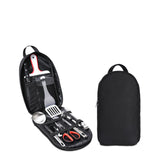 Maxbell Camping Utensils Storage Bag Elastic Straps for Cutlery Set Travel with Pattern Black