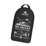 Maxbell Camping Utensils Storage Bag Elastic Straps for Cutlery Set Travel with Pattern Black