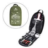 Maxbell Camping Utensils Storage Bag Elastic Straps for Cutlery Set Travel with Pattern Green