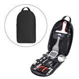 Maxbell Camping Utensils Storage Bag Elastic Straps for Cutlery Set Travel No Pattern Black