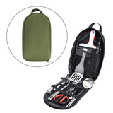 Maxbell Camping Utensils Storage Bag Elastic Straps for Cutlery Set Travel No Pattern Green