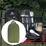 Maxbell Camping Utensils Storage Bag Elastic Straps for Cutlery Set Travel No Pattern Green