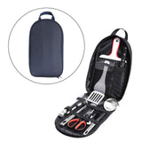 Maxbell Camping Utensils Storage Bag Elastic Straps for Cutlery Set Travel No Pattern Blue