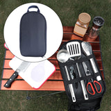 Maxbell Camping Utensils Storage Bag Elastic Straps for Cutlery Set Travel No Pattern Blue