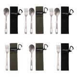 Maxbell Titanium Camping Tableware Durable Ultralight for Backpacking Tableware Fork Green Bag