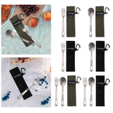 Maxbell Titanium Camping Tableware Durable Ultralight for Backpacking Tableware Fork Green Bag
