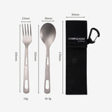 Maxbell Titanium Camping Tableware Durable Ultralight for Backpacking Tableware Fork Green Bag