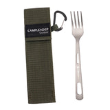 Maxbell Titanium Camping Tableware Durable Ultralight for Backpacking Tableware Fork Green Bag