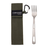 Maxbell Titanium Camping Tableware Durable Ultralight for Backpacking Tableware Fork Green Bag