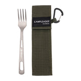 Maxbell Titanium Camping Tableware Durable Ultralight for Backpacking Tableware Fork Green Bag