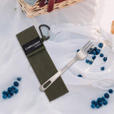 Maxbell Titanium Camping Tableware Durable Ultralight for Backpacking Tableware Fork Green Bag