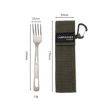 Maxbell Titanium Camping Tableware Durable Ultralight for Backpacking Tableware Fork Green Bag