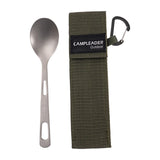 Maxbell Titanium Camping Tableware Durable Ultralight for Backpacking Tableware Spoon Green Bag