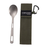 Maxbell Titanium Camping Tableware Durable Ultralight for Backpacking Tableware Spoon Green Bag