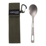 Maxbell Titanium Camping Tableware Durable Ultralight for Backpacking Tableware Spoon Green Bag