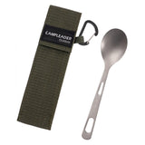 Maxbell Titanium Camping Tableware Durable Ultralight for Backpacking Tableware Spoon Green Bag