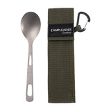 Maxbell Titanium Camping Tableware Durable Ultralight for Backpacking Tableware Spoon Green Bag