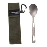 Maxbell Titanium Camping Tableware Durable Ultralight for Backpacking Tableware Spoon Green Bag
