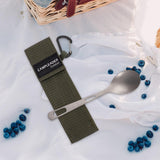 Maxbell Titanium Camping Tableware Durable Ultralight for Backpacking Tableware Spoon Green Bag