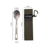 Maxbell Titanium Camping Tableware Durable Ultralight for Backpacking Tableware Spoon Green Bag