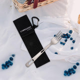 Maxbell Titanium Camping Tableware Durable Ultralight for Backpacking Tableware Fork Black Bag