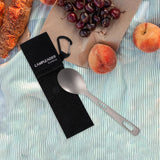 Maxbell Titanium Camping Tableware Durable Ultralight for Backpacking Tableware Spoon Black Bag