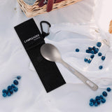 Maxbell Titanium Camping Tableware Durable Ultralight for Backpacking Tableware Spoon Black Bag