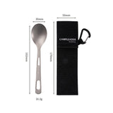 Maxbell Titanium Camping Tableware Durable Ultralight for Backpacking Tableware Spoon Black Bag