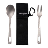 Maxbell Titanium Camping Tableware Durable Ultralight for Backpacking Tableware Fork Spoon Black Bag