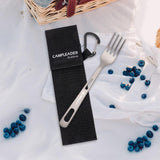Maxbell Picnic Tableware Storage Bag Reusable with Carabiner Lightweight Portable Black