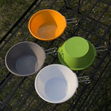 Maxbell Portable Camping Bowl Utensil Outdoor Dinnerware for Fishing Barbecue Hiking Gray