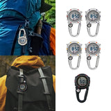 Maxbell Digital Carabiner Watch Clip Unisex Pocket Watch Luminous for Outdoor Sports Red