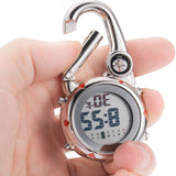 Maxbell Digital Carabiner Watch Clip Unisex Pocket Watch Luminous for Outdoor Sports Red