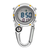 Maxbell Digital Carabiner Watch Clip Unisex Pocket Watch Luminous for Outdoor Sports Red