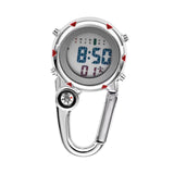 Maxbell Digital Carabiner Watch Clip Unisex Pocket Watch Luminous for Outdoor Sports Red