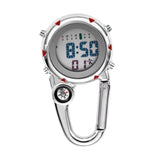 Maxbell Digital Carabiner Watch Clip Unisex Pocket Watch Luminous for Outdoor Sports Red