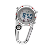 Maxbell Digital Carabiner Watch Clip Unisex Pocket Watch Luminous for Outdoor Sports Red