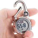 Maxbell Digital Carabiner Watch Clip Unisex Pocket Watch Luminous for Outdoor Sports Blue